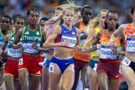 Karissa Schweizer in action in the Women's 10,000m Final during the Athletics Competition at the Stade de France during the 2024 Summer Olympic Games in Paris, France. (Photo via Getty Images)